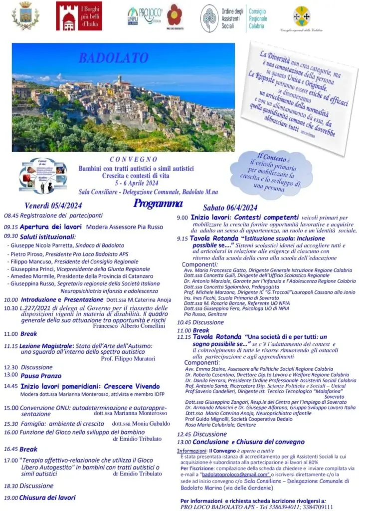 Convegno “Bambini con tratti autistici o simil autistici: crescita e contesti di vita”