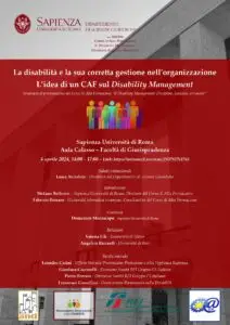 Locandina evento 4 Aprile - Seminario Disability Management